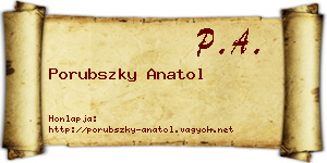 Porubszky Anatol névjegykártya